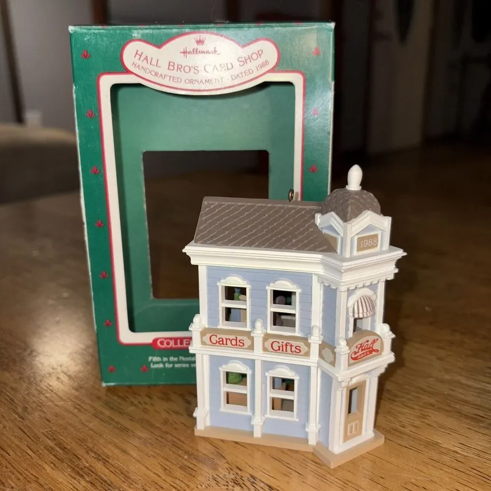 Hallmark Christmas Ornament Hall Bros Card Shop #5 Nostalgic House Shops 1988